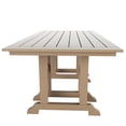 thumbnail image 6 of WestinTrends Malibu Outdoor Dining Table for 6, All Weather Poly Lumber Adirondack 71" Trestle Long Dining Table with Umbrella Hole, Weathered Wood, 6 of 7