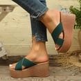 thumbnail image 6 of THDHVS Women's Sandals,Women's Fashion Casual Summer Solid Color Thick Bottom Light Bottom Sandals Green, 6 of 6