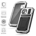 thumbnail image 2 of ELEHOLD for iPhone 15 Plus Case,Outdoor Sports Military Heavy Duty Full Body Cover with Built in Tempered Glass Screen Protector Hidden Kickstand Shockproof Dustproof Case for iPhone 15 Plus, Silver, 2 of 9