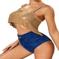 thumbnail image 4 of Women‘s Shiny Rhinestones Backless Crop Tops Sparkly Crystal Tank Top Camisole for Night Club Party Rave Outfit, 4 of 7