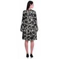 thumbnail image 4 of Moomaya Womens Long Sleeve Printed Knee Length Dress Flared Flowy Summer Dress, 4 of 6