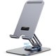 thumbnail image 1 of Tablet Stand, Adjustable Swivel Desktop Holder with 360 Degree Rotating Base, Foldable Cradle, Galaxy Tab A8/A7 Lite/A7/S8/S7, Tab/Phones(4-13"), Grey, 1 of 5