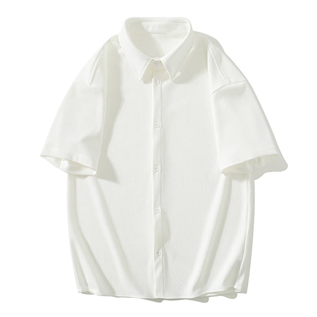 pstuiky Mangas cortas para hombre, Camisa informal de manga corta con estampado de rayas y cuello vuelto para hombre ropa de hombre xxxxxl