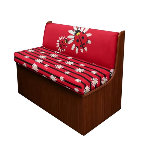 Pzuqiu Ladybug RV Dinette Cushion Covers 2-Piece Backrest and Seat Covers Stretch Easy Installation Daisy Sofa Cushion Cover Camper Accessories for Inside