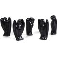 thumbnail image 2 of Statue de Guérison Ange de Paix en Obsidienne Noire Sculptée 2 Pouces, 2 of 3