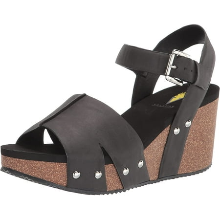 

Volatile Womens Nekoma Ankle Strap Wedge Sandals (Black 10)