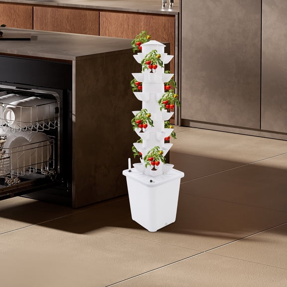 7-Tier Hydroponics Growing Tower, Vertical Hydroponic Indoor Gardening Tower
