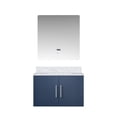 thumbnail image 3 of Geneva 30 in. W Navy Blue Bath Vanity, Carrara Marble Top, and 30 in. LED Mirror, 3 of 11