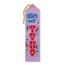 Beistle Biestle 2" x 8" Today's My Birthday Award Ribbon Light Purple 9/Pack AR097