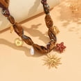thumbnail image 6 of 18K Gold Plated Silk Scarf Necklace for Women, Bandana Necklace with Stainless Steel Charms Choker, Vintage accessories Flower Sun Coin Butterfly Pendant Necklaces, Boho Christmas Gifts, 6 of 6