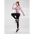 thumbnail image 4 of Sonbest Women Autumn Zipper Long Sleeve Sports Fitness Yoga Training Quick-Drying Clothes T-Shirt Sweater Tops, 4 of 11