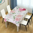 thumbnail image 7 of GZHJMY Pink Rose Flower Tablecloth, Rectangle Waterproof Washable Polyester Table Cover for Picnic Dinner Holiday Party Decor, 60 x 90 Inch, 7 of 7