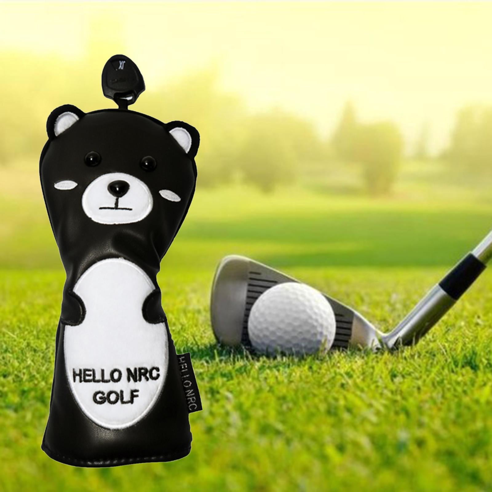 Protective Golf Headcover, Cartoon PU Leather Bear golf Club Head Cover, Durable, Hybrid , UT