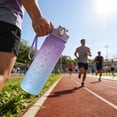 thumbnail image 6 of AuroraX 750ml Water Bottle Time Markings Leakproof Water Bottle Gym BPA Free Plastic Wide Mouth Dishwasher Safe Outdoor Travel Water Bottle Purple, 6 of 6