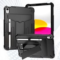 Dteck iPad 10th Generation Case 2022, iPad 10.9 inch Case with Built-in Kickstand, Heavy Duty Shockproof Rugged Protective Shell Kids-Friendly Stand Cover for 10.9" iPad 10th Gen, Black