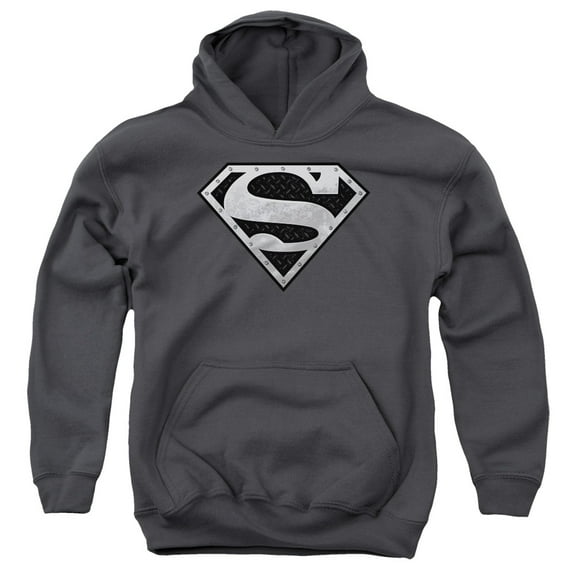 Superman - Super Metallic Shield - Youth Hooded Sweatshirt - X-Large