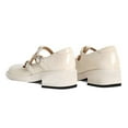 thumbnail image 4 of YDN Women's Square Closed Toe T-Straps Mary Janes Chunky Low Heel Strappy Buckle Pumps Cute Dressy Shoes Size 6 White, 4 of 4