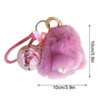 thumbnail image 2 of Fwttom Model Handmades Soft Bunny Pompom Charmss Bunny Car Key Chain Pendant Everlasting Flower, 2 of 5