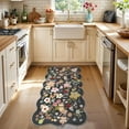 thumbnail image 6 of YOUFORTONG 2x4 Washable Runner Rug, Vintage Floral Scalloped Low Pile Carpet, Non Slip Stain Resistant Soft Thin Rug for Entryway Hallway Kitchen Bedroom Bathroom,Black, 6 of 8