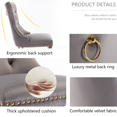 thumbnail image 4 of Dining Chairs, Accent Diner Chairs with Nailhead Trim and Back Ring Pull, Velvet Fabric Dining Room Chairs, Side Chair Kitchen Chairs with Golden Stainless Steel Plating Legs (Set of 4), 4 of 9