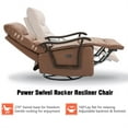 thumbnail image 4 of Aukfa Power Recliner Swivel Glider, Living Room Reclining Sofa Chair with USB Port, Leather, Brown, 4 of 10