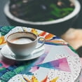 thumbnail image 3 of Ambesonne Tropical Fitted Round Tablecloth, Triangle Paradise Flower, 40"- 44" Diameter, Sea Green and Dark Teal, 3 of 5