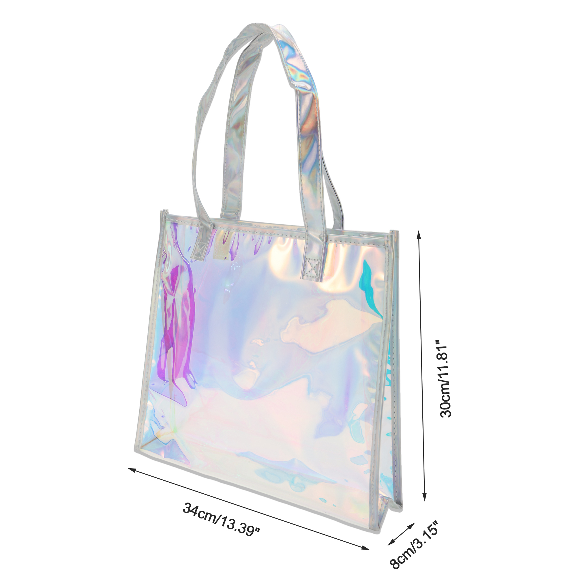 Unique Bargains Edged Reusable Gift Bag Multicolor For All Occasions 1Pc Gray Multicolor