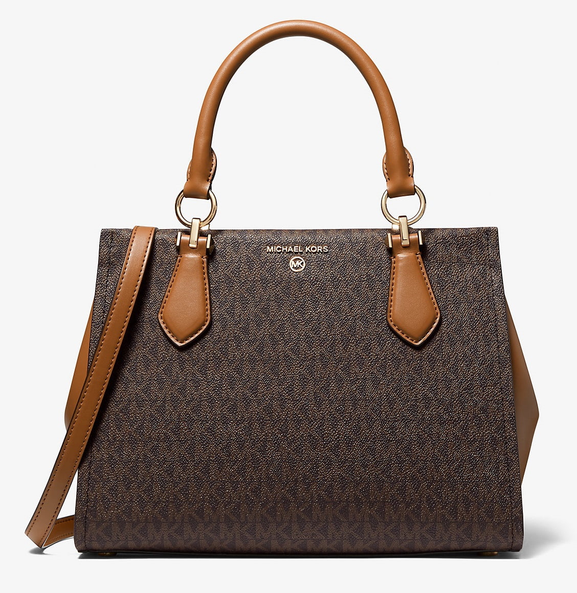 Michael Kors Ladies Sienna Medium Logo and Leather Messenger Bag