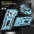 thumbnail image 6 of Armor Case for iPhone 17 Pro Max with Sliding Camera Cover & Kickstand, Heavy Duty Military Grade Protection Phone Case, Built-in 360° Rotate Ring Stand, Shockproof Full Body Rugged Case, Lightblue, 6 of 7