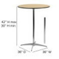 thumbnail image 6 of Emma + Oliver 36" Round Wood Cocktail Table with 30" and 42" Columns, 6 of 11