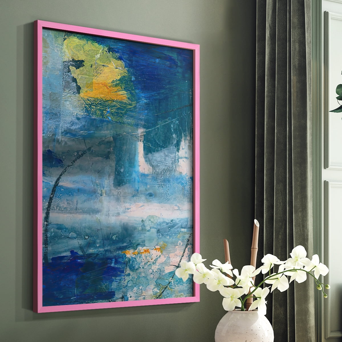 Spring Winds I in Pink Solid Wood 8 x 10 Framed Print