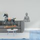 thumbnail image 2 of Figura De Buda De Pie Con Forma De Caballo, Decoración Feng Shui, Escultura En Miniatura Para Escritorio, Sala De Estar, Estantería, Hotel, Patio, Adorno Coleccionable., 2 of 8