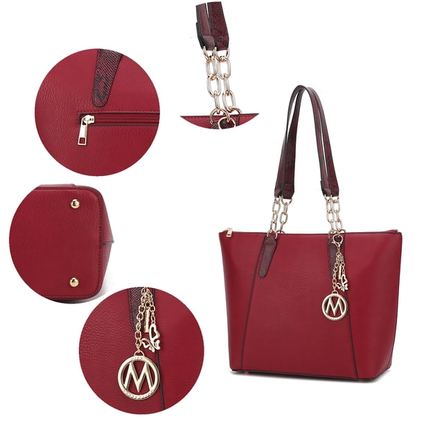 MKF Collection Ximena Vegan Leather Women's Tote Bag & Wristlet