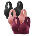 thumbnail image 1 of DecSea 3 Pcs Soutien-Gorge Brodé Brillant Confortable Respirant Sans Armatures, 1 of 2
