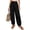 Black, variant on Womens Summer Casual Pants High Waisted Loose Wide Leg Palazzo Pockets Lounge Beach Travel Trousers Outfits