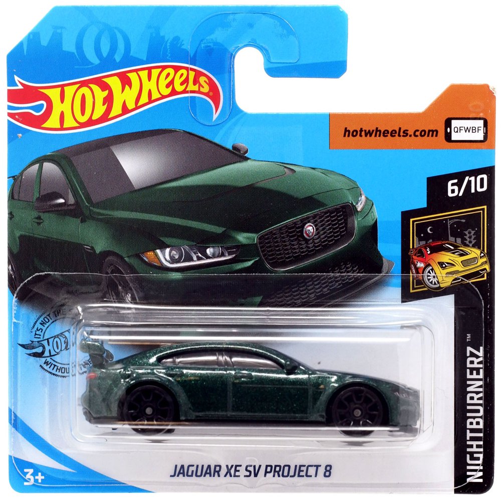 Hot Wheels Nightburnerz Jaguar XE SV Project 8 Diecast Car [Short Card