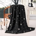 thumbnail image 3 of Black Night Sky Pattern Blanket,Comfortable Soft Flannel Throw Blanket,All Season,Warm Lightweight Blankets for Sofa Bed Couch Living Room Chair,50"x60", 3 of 4