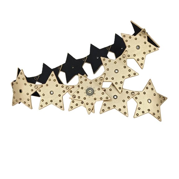 Weflink Stylish Star Studded PU Waist Belt Wide Design Waistband for Lady Girls