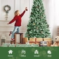 thumbnail image 6 of Gymax 7 Ft Snow Flocked Christmas Tree Artificial Unlit Hinged Tree w/Pine Cones, 6 of 10