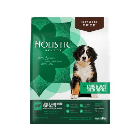 Holistic Select Natural Grain Free Dry Dog Food, Large & Giant Breed Puppy Recipe, 12-Pound Bag