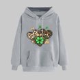 thumbnail image 2 of VBTAPA Women's St. Patrick's Day Green Hoodie Trendy Casual Long Sleeve Hooded Sweatshirt Lucky Shamrock Pullover Hoody Tops with Pocket Gray L, 2 of 6