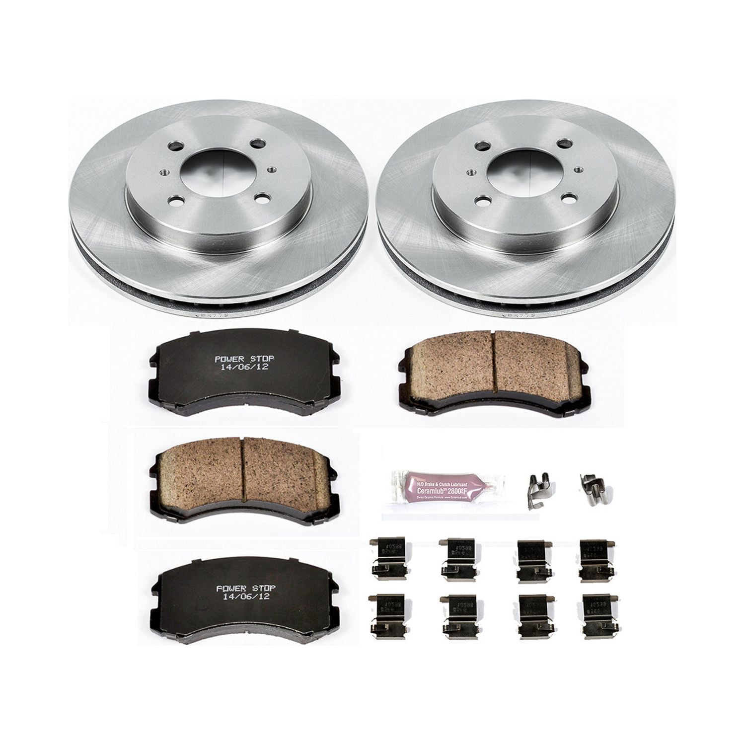 Power Stop Front Stock Replacement Brake Pad and Rotor Kit KOE1215