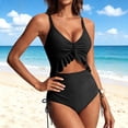 thumbnail image 5 of fheaev Full Piece Swimsuit for Women Deep V Cut Out Monokini Side Tie Cheeky Padded Push Up Swimsuit One-Piece Design Summer Beach Swimwear, 5 of 7