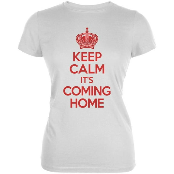 World Cup England Keep Calm it's Coming Home Juniors Soft T Shirt White 2XL