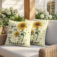 thumbnail image 3 of 26x26 Pillow Covers Set of 2, Sunflowers Square Throw Pillow Covers for Couch/Sofa/Living Room, Spring Summer Bees Floral Yellow Plaid Decorative Soft Pillowcases for Couch Throw Pillows, 3 of 9
