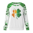 thumbnail image 5 of FDGIU ‌‌‌‌Women's Saint Patrick's Day Sweatshirt - Long Sleeve Green Shamrock Print Crew Neck Pullover, 5 of 5