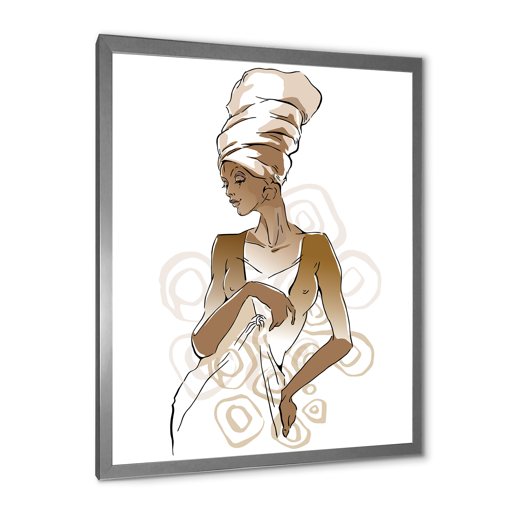 Designart 'Abstract African American Woman Portraits' Modern Framed Art Print