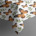 thumbnail image 3 of White Orange Butterfly Leaf Pattern Rectangle Tablecloth 60"x84",Waterproof Polyester Rectangle Table Cloth, Wipeable Spillproof Polyester Tablecloth for Dining, Camping, Indoor and Outdoor, 3 of 5