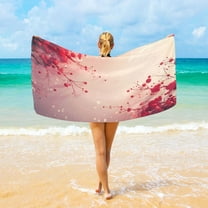 Ryvnso Cherry on Branch Oversized Beach Towel Microfiber Bath Blankets Swimming Fitness 37" x 74"