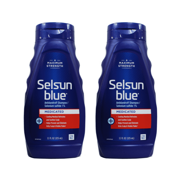 Selsun Blue Medicated Dandruff Relief Shampoo, 11 oz, 2 Piece - Walmart.com